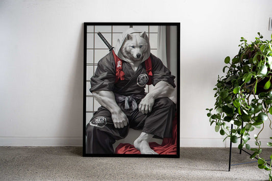Wolf samurai katana Asian Style Poster | Wall Art for Home & Office | High-Quality Print - High-Quality Visual Display