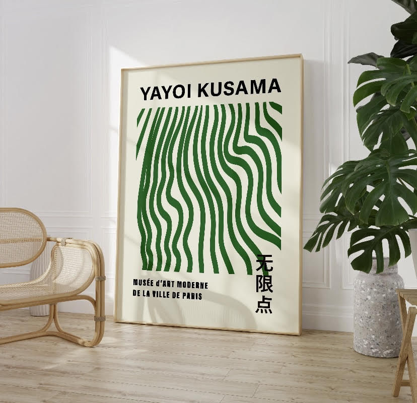 Yayoi Kusama Green Minimalist Artwork
