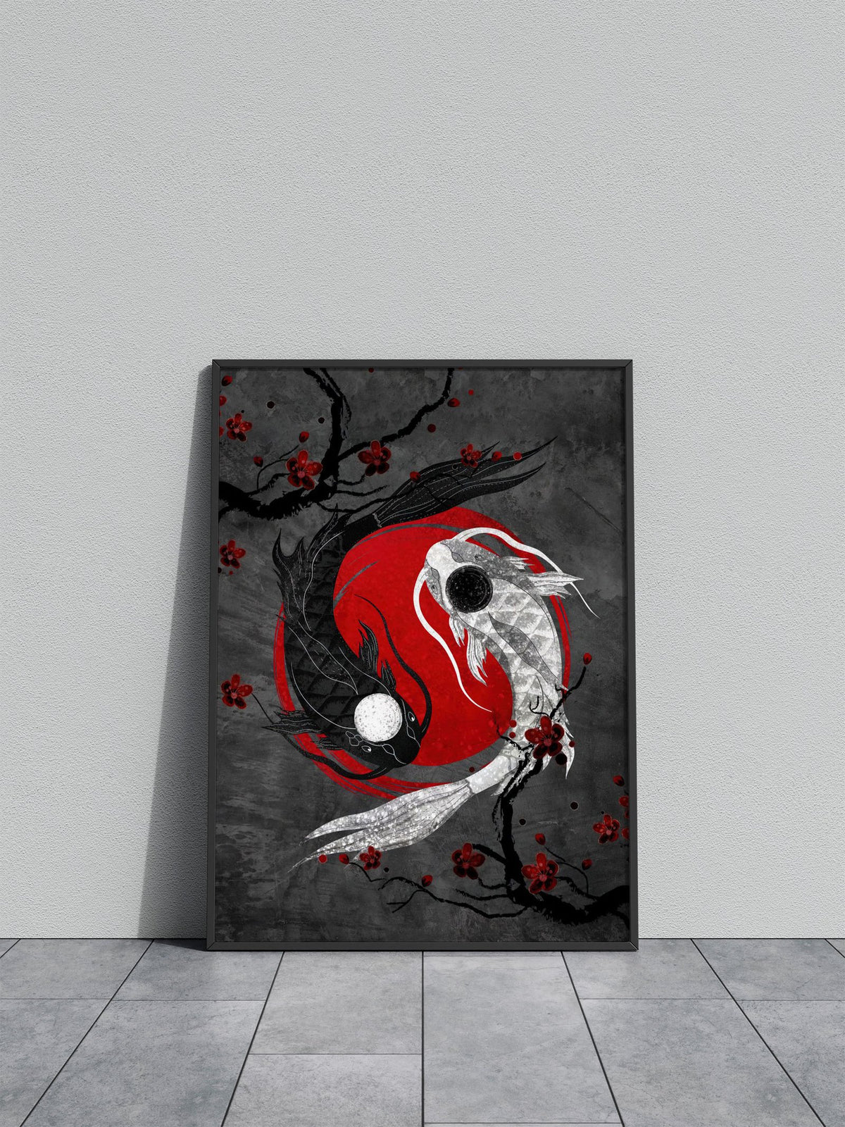 Yin Yang Fish koi anime Asian Style Poster | Wall Art for Home & Office | High-Quality Print - High-Quality Visual Display