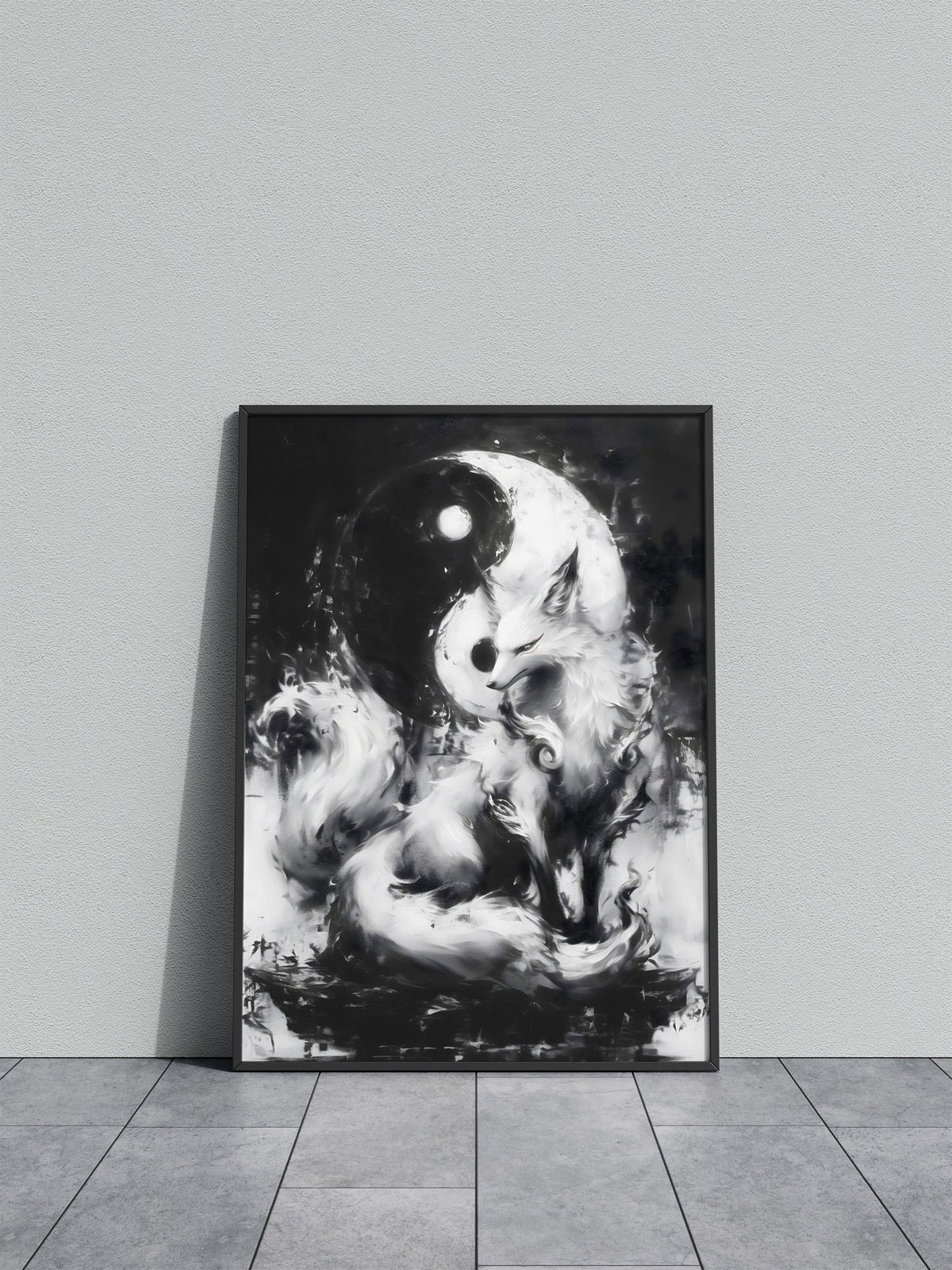 Yin Yang Fox Asian Style Poster | Wall Art for Home & Office | High-Quality Print - High-Quality Visual Display
