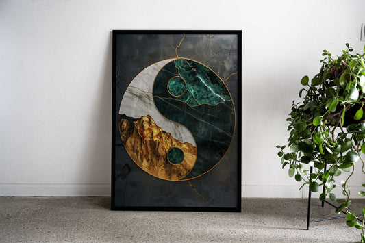 Yin Yang Kintsugi Harmony Asian Style Poster | Wall Art for Home & Office | High-Quality Print - High-Quality Visual Display
