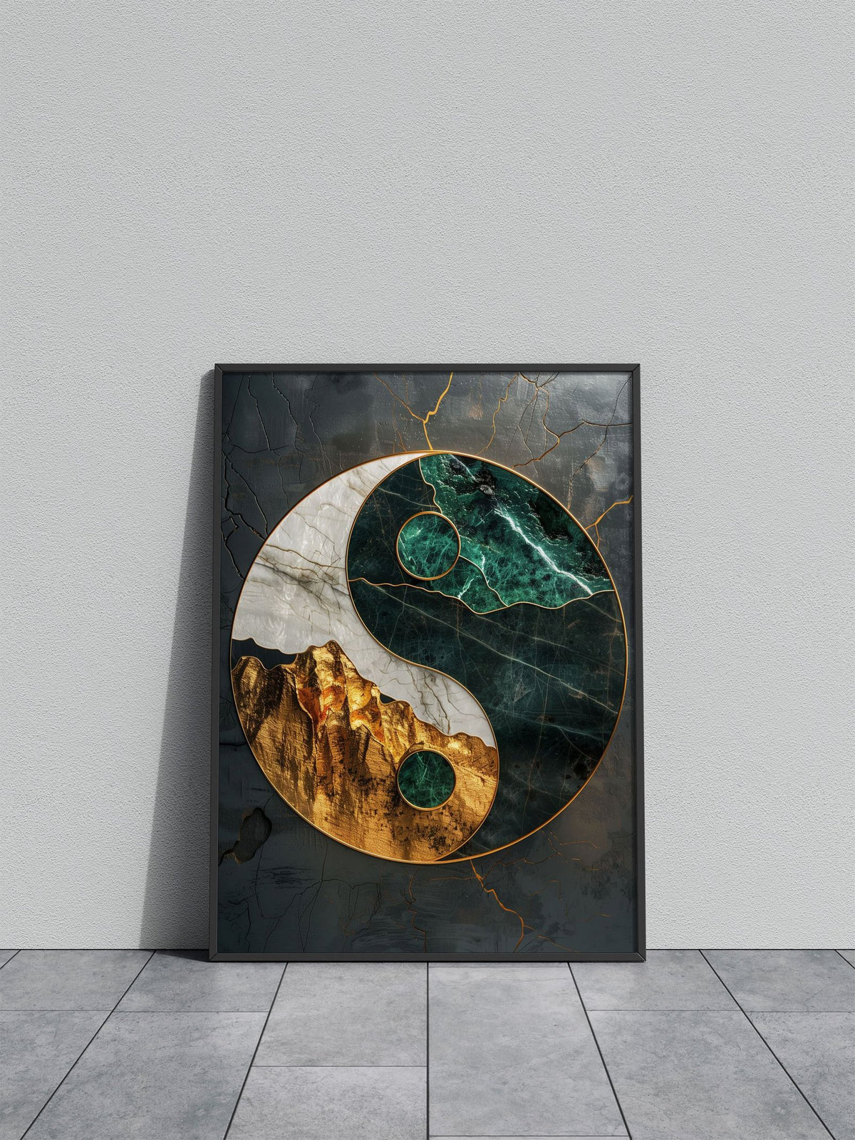 Yin Yang Kintsugi Harmony Asian Style Poster | Wall Art for Home & Office | High-Quality Print - High-Quality Visual Display