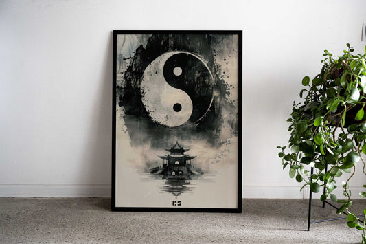Yin Yang Temple Asian Style Poster | Wall Art for Home & Office | High-Quality Print - High-Quality Visual Display