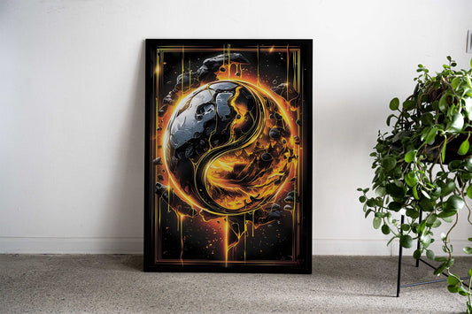 Yin and Yang Kintsugi Asian Style Poster | Wall Art for Home & Office | High-Quality Print - High-Quality Visual Display