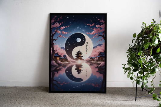 Yin and Yang Landscapes Asian Style Poster | Wall Art for Home & Office | High-Quality Print - High-Quality Visual Display