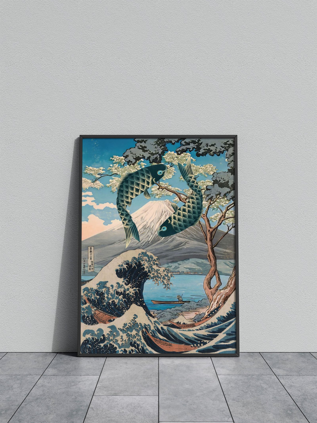 Yin yang koi fish ukiyoe Asian Style Poster | Wall Art for Home & Office | High-Quality Print - High-Quality Visual Display