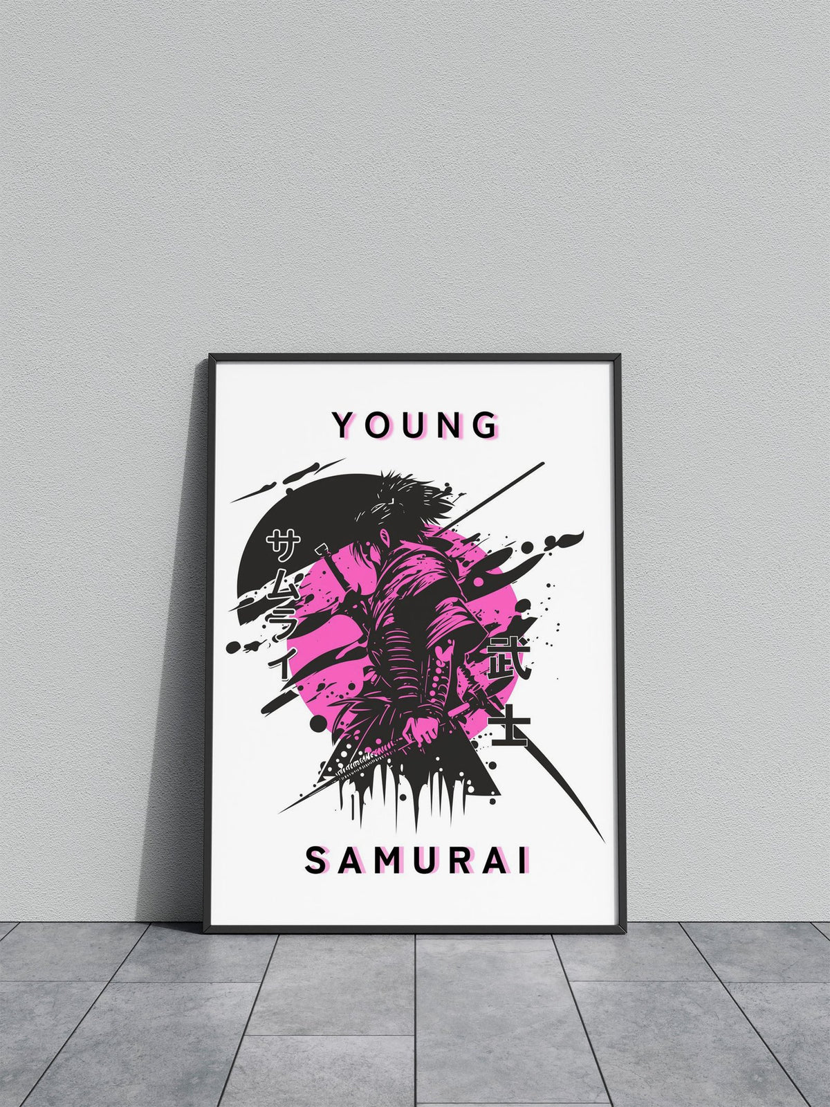 Young Samurai Pink Asian Style Poster | Wall A rt for Home & Office | High-Quality Print - High-Quality Visual Display
