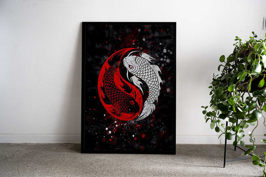 abstract koi fish Asian Style Poster | Wall Art for Home & Office | High-Quality Print