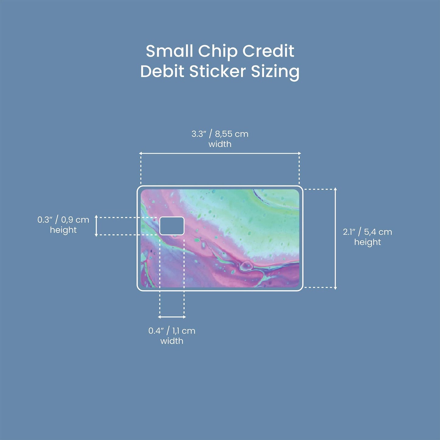 Abstract Paint Teal and Purple Design | Credit Card Sticker | Small Chip | Credit Card Skin