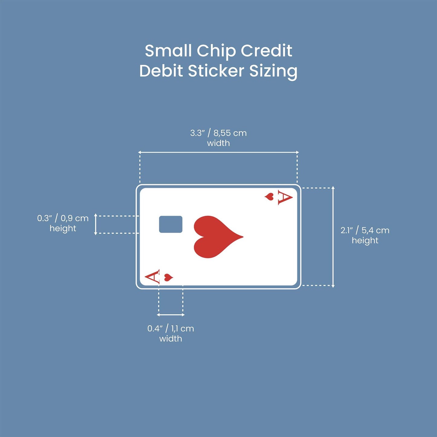 Ace of Hearts Design | Credit Card Sticker | Small Chip | Credit Card Skin