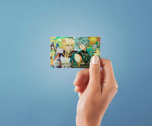 Alhaitham and Kaveh Design | Credit Card Sticker | Small Chip | Credit Card Skin