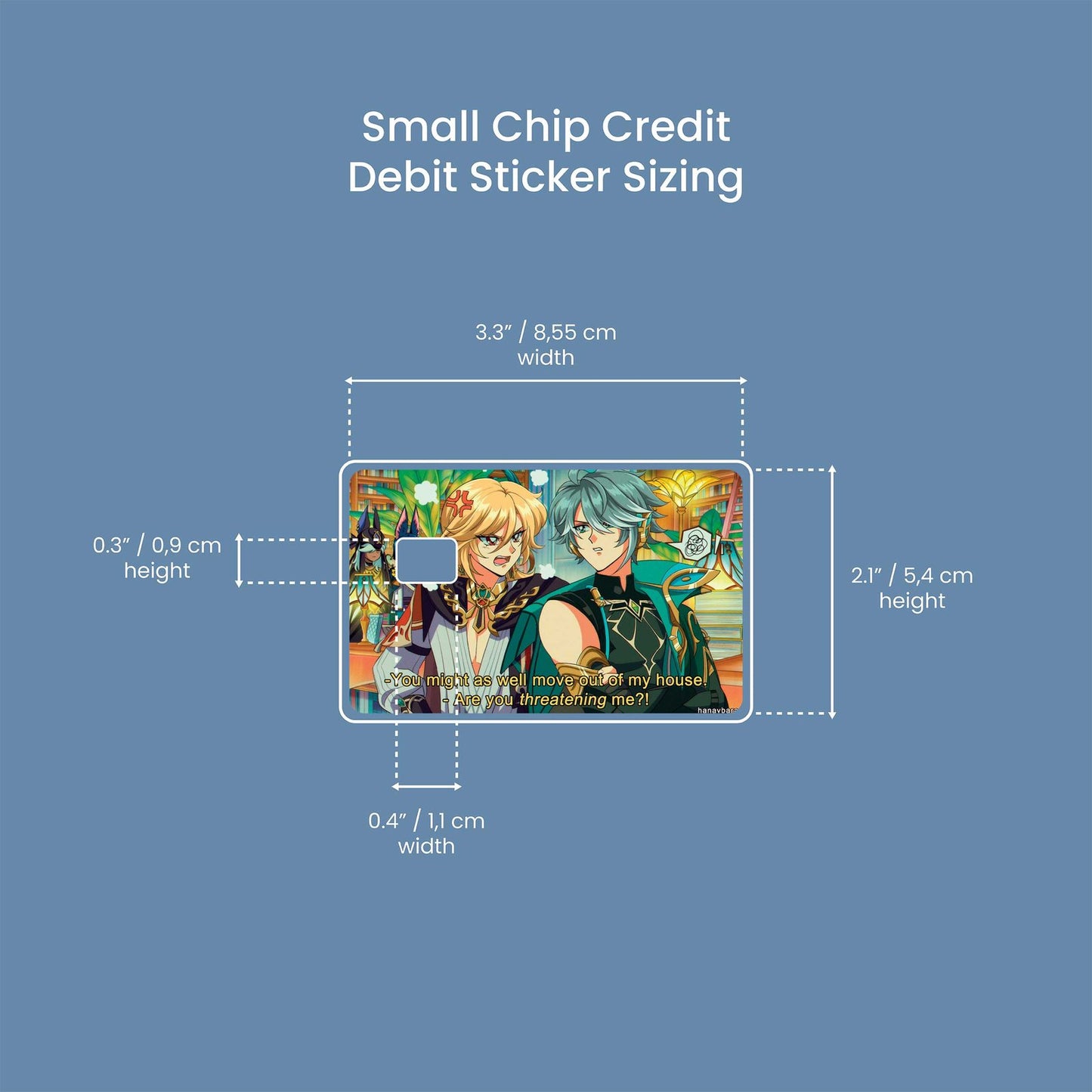 Alhaitham and Kaveh Design | Credit Card Sticker | Small Chip | Credit Card Skin