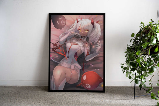 anime girl demon Asian Style Poster | Wall Art for Home & Office | High-Quality Print Premium Vinyl Skin Decal - Durable