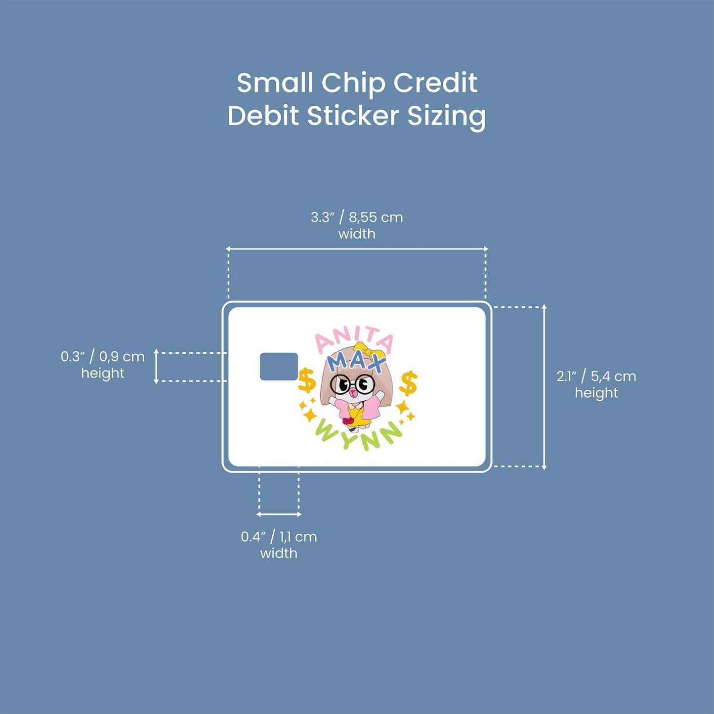 Anita Max Wynn Design | Credit Card Sticker | Small Chip | Credit Card Skin