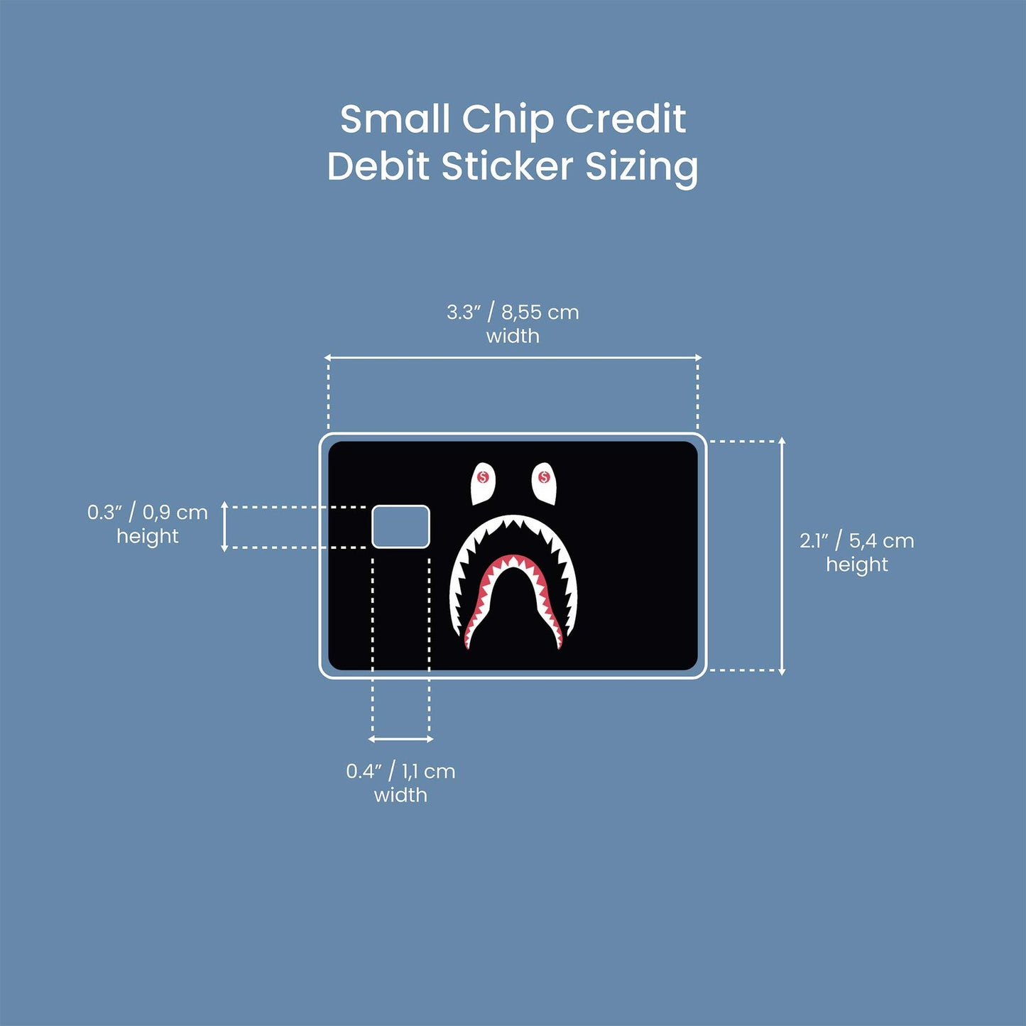 Ape Shark Black Design | Credit Card Sticker | Small Chip | Credit Card Skin