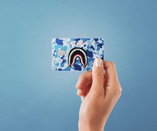 Ape Shark Blue Design | Credit Card Sticker | Small Chip | Credit Card Skin