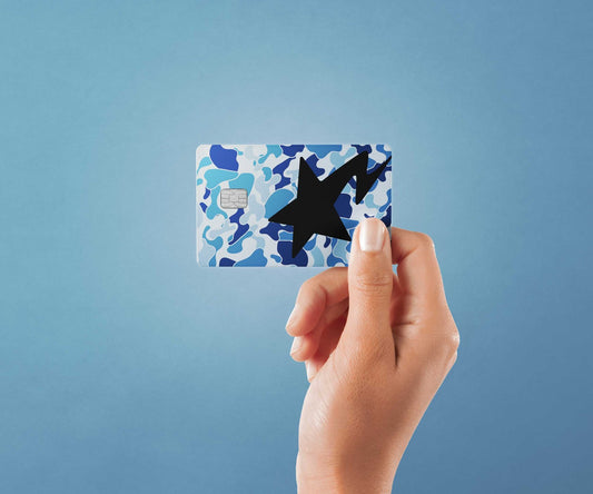 Ape Star Blue Design | Credit Card Sticker | Small Chip | Credit Card Skin