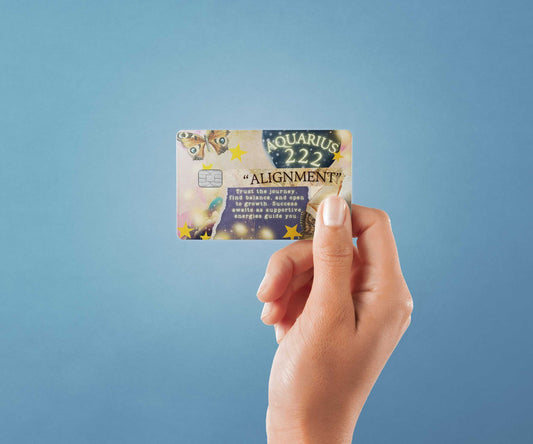 Aquarius Angel Number Design | Credit Card Sticker | Small Chip | Credit Card Skin