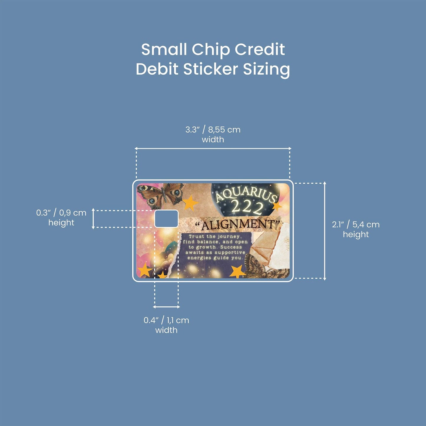 Aquarius Angel Number Design | Credit Card Sticker | Small Chip | Credit Card Skin