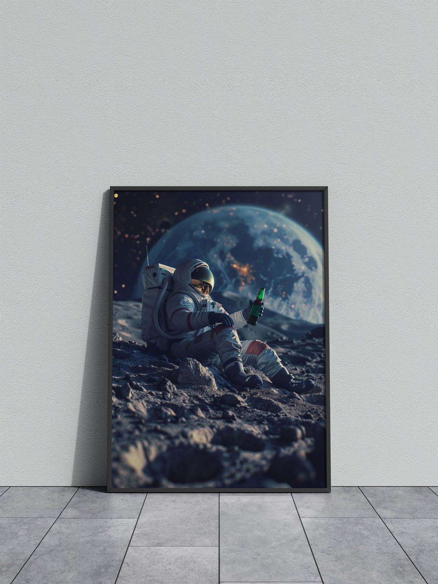astronaut with Gas juice Asian Style Poster | Wall Art for Home & Office | High-Quality Print