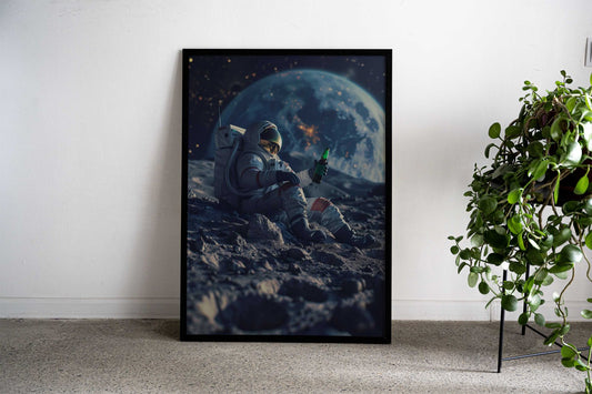 astronaut with Gas juice Asian Style Poster | Wall Art for Home & Office | High-Quality Print - High-quality vinyl