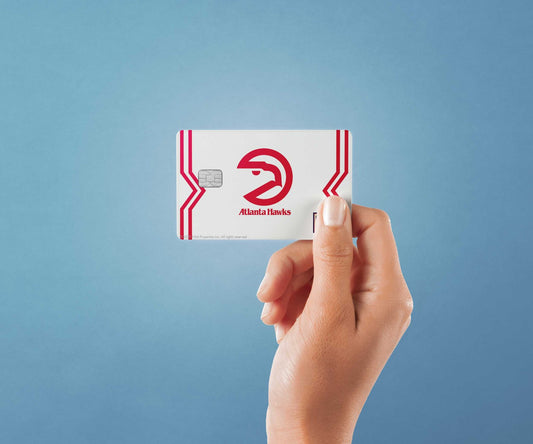 Watercolor atlanta hawks home warmups hardwood classics design | credit card sticker | small chip | credit card skin for nursery and home wall decor.