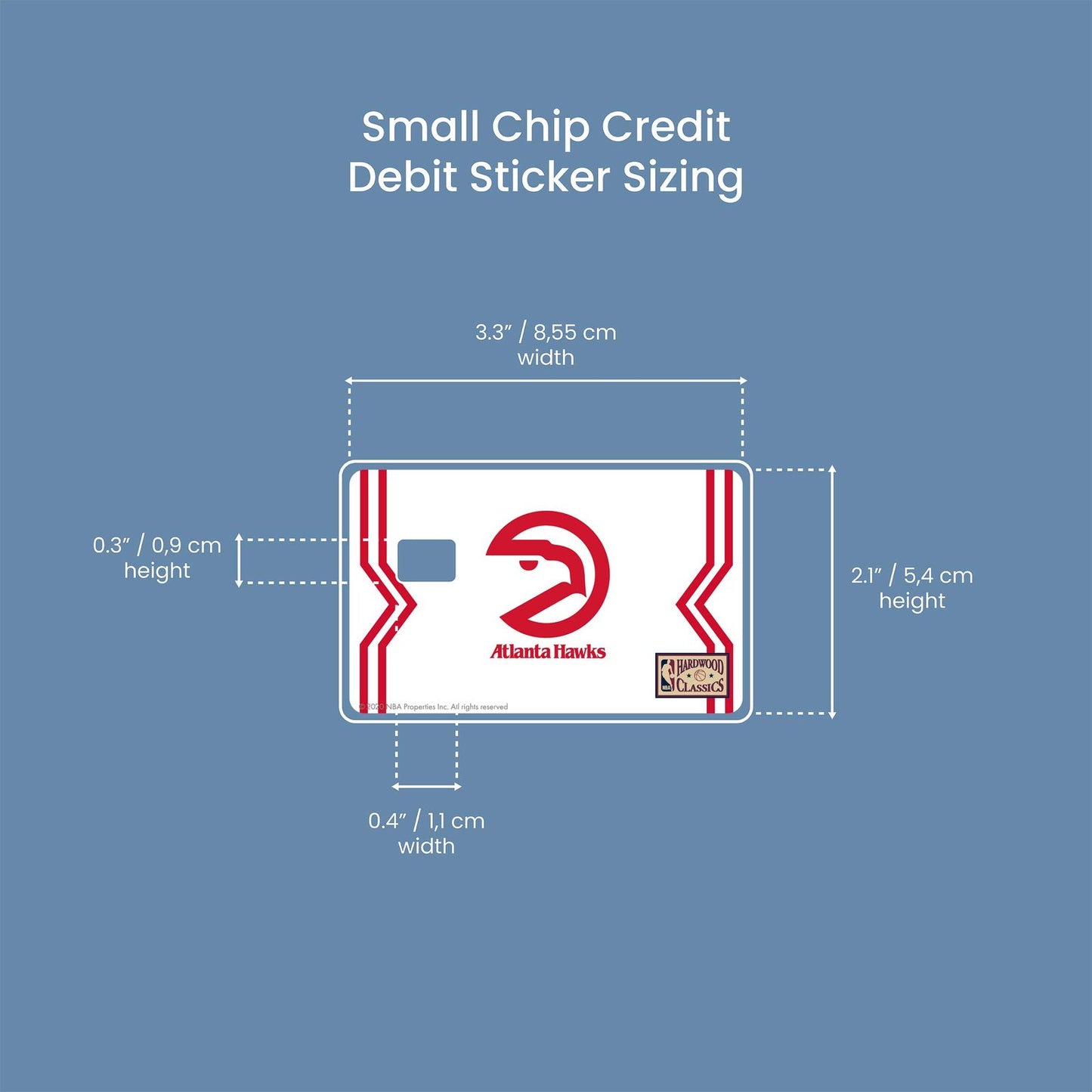 Atlanta Hawks Home Warmups Hardwood Classics Design | Credit Card Sticker | Small Chip | Credit Card Skin
