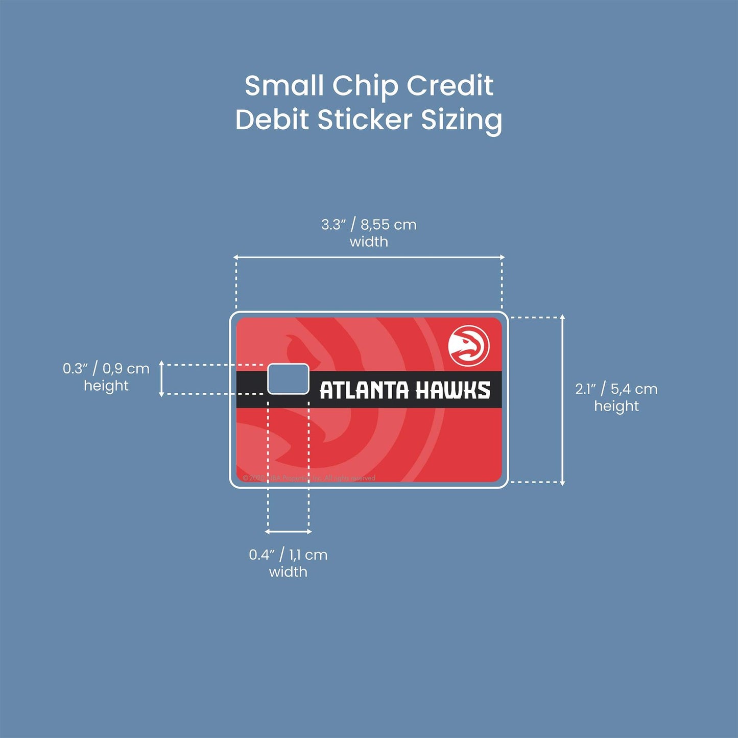 Atlanta Hawks Midcourt Design | Credit Card Sticker | Small Chip | Credit Card Skin