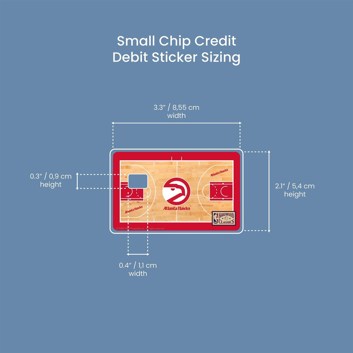 Atlanta Hawks Retro Courtside Hardwood Classics Design | Credit Card Sticker | Small Chip | Credit Card Skin