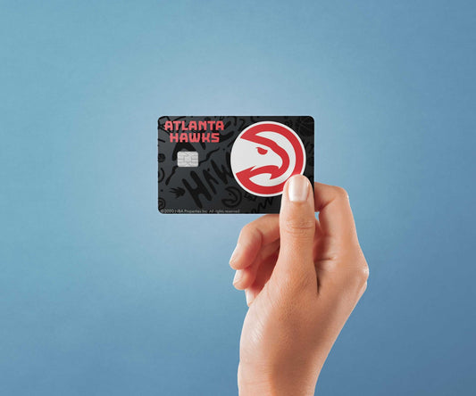 Watercolor atlanta hawks team mural design | credit card sticker | small chip | credit card skin for nursery and home wall decor.