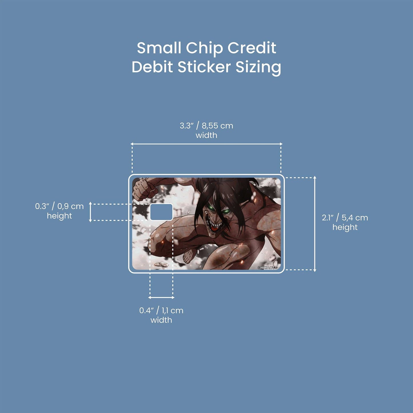Attack Titan Fight Design | Credit Card Sticker | Small Chip | Credit Card Skin