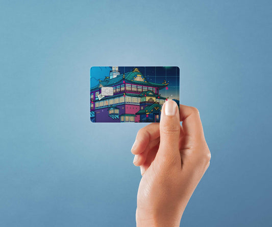 Bathhouse Night Design | Credit Card Sticker | Small Chip | Credit Card Skin