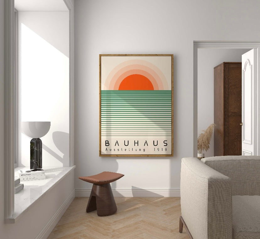 Bauhaus-Inspired Minimalist Sun Artwork