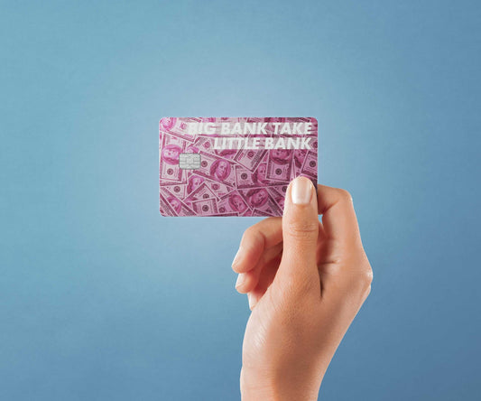 Watercolor big bank take little bank design | credit card sticker | small chip | credit card skin for nursery and home wall decor.