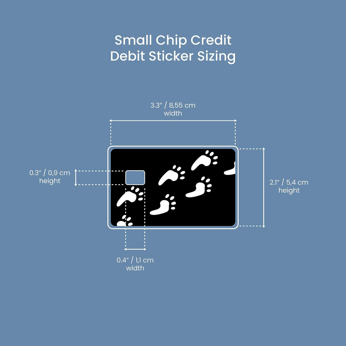 Big Foot Design | Credit Card Sticker | Small Chip | Credit Card Skin