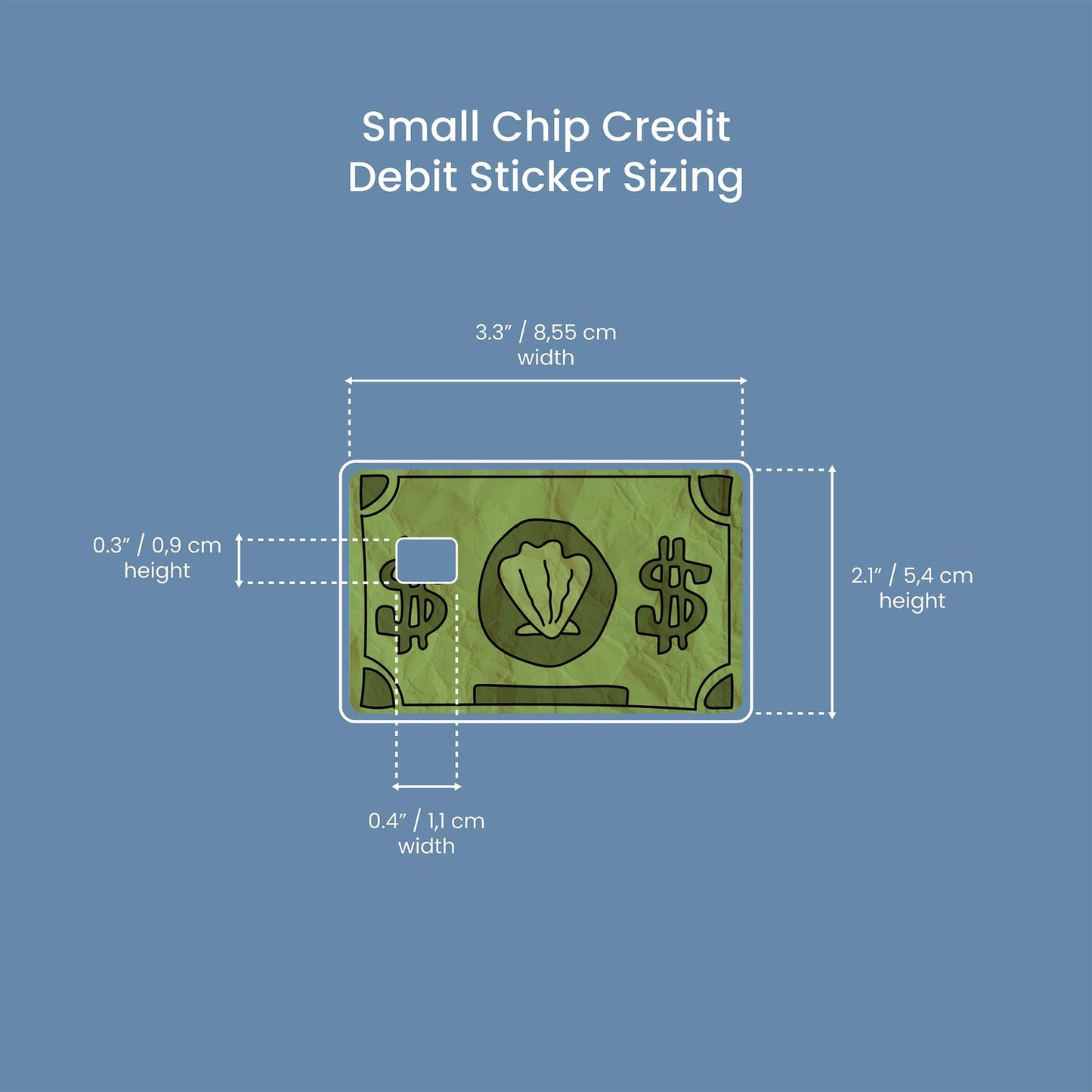 Bikini Bottom Dollar Design | Credit Card Sticker | Small Chip | Credit Card Skin