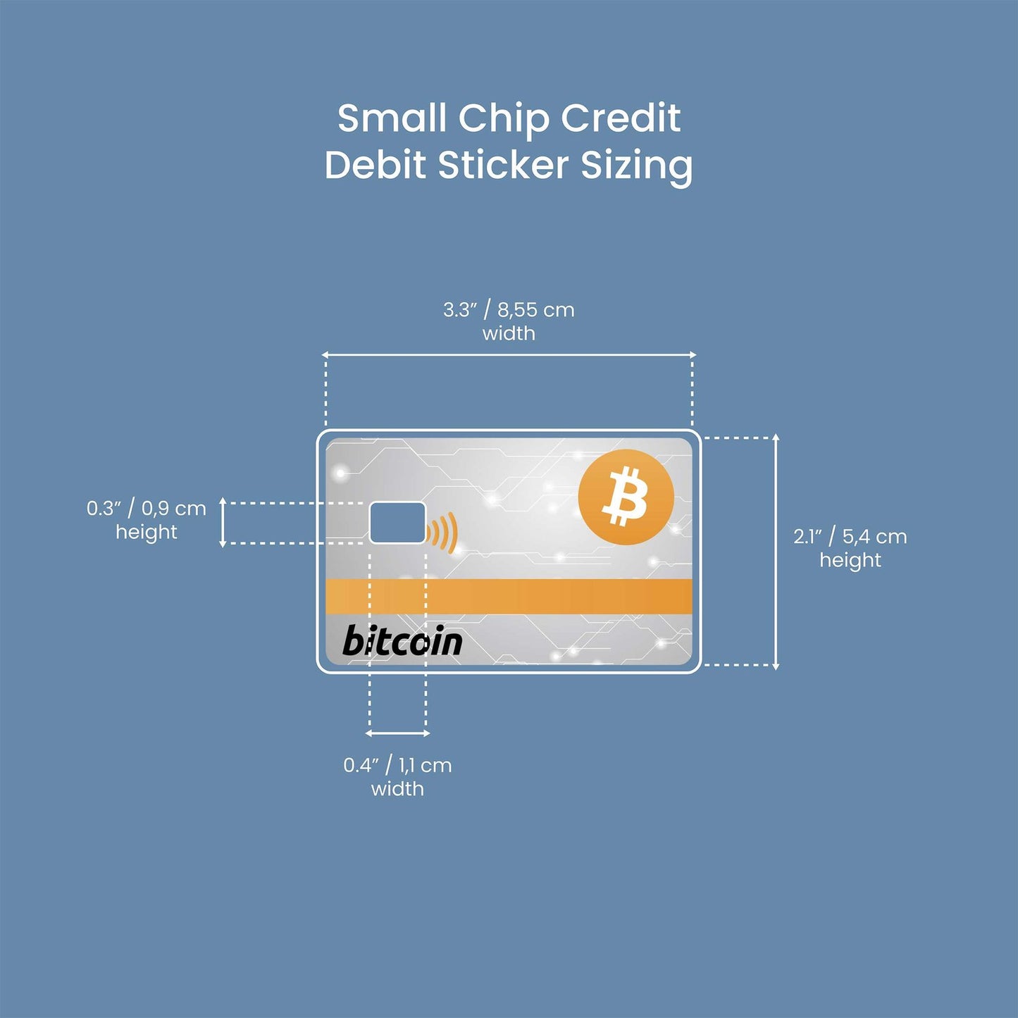 Bitcoin Card Design | Credit Card Sticker | Small Chip | Credit Card Skin
