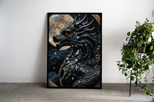 Black Red Samurai Asian Asian Style Poster | Wall Art for Home & Office | High-Quality Print