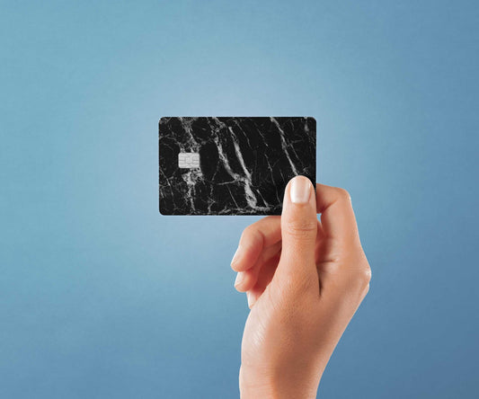 Watercolor black marble design | credit card sticker | small chip | credit card skin for nursery and home wall decor.
