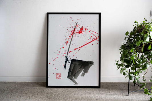 bloody katana Asian Style Poster | Wall Art for Home & Office | High-Quality Print - High-quality vinyl skin wrap d