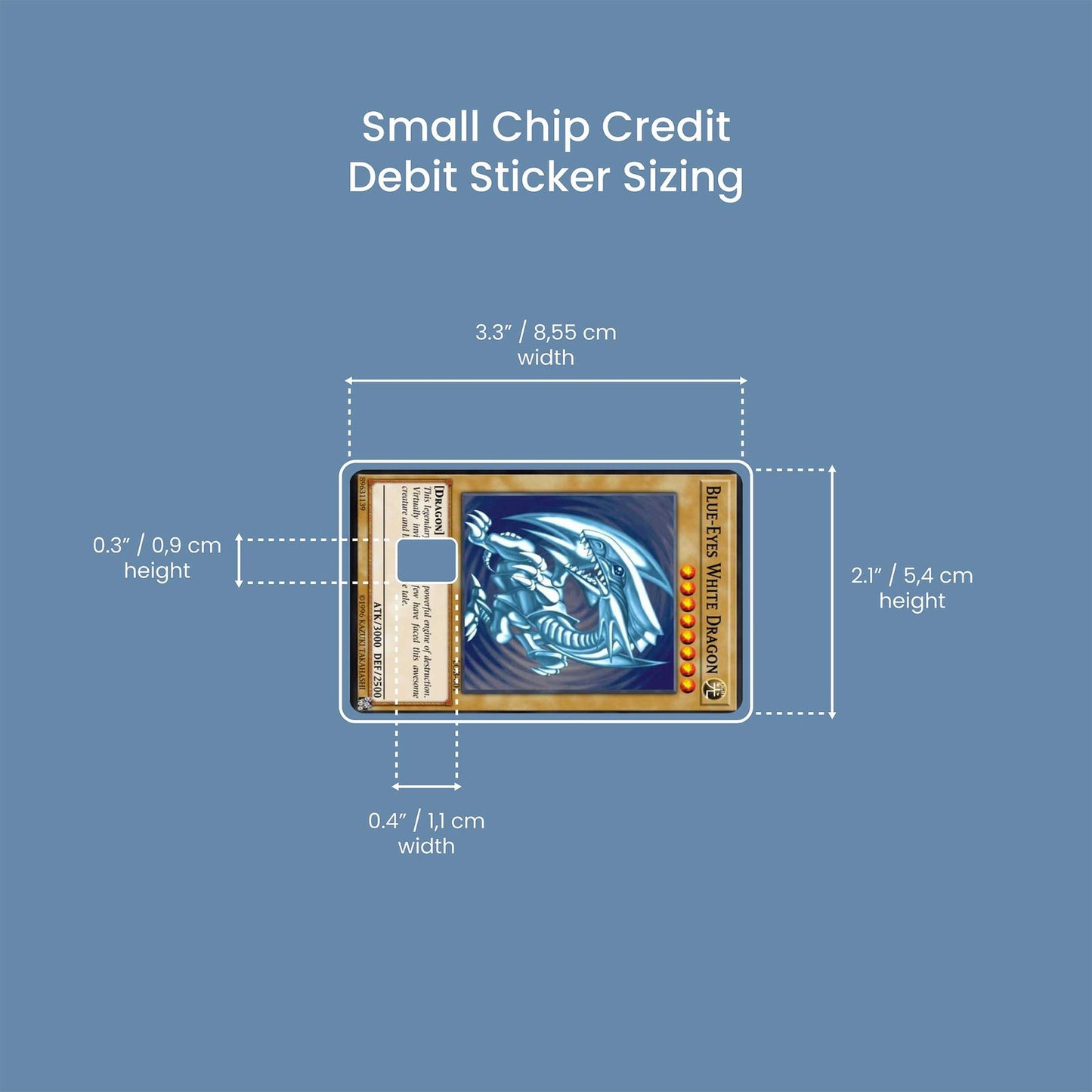 Blue Dragon Card Design | Credit Card Sticker | Small Chip | Credit Card Skin