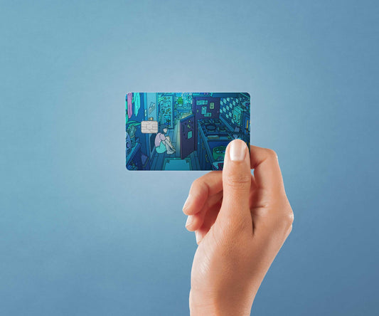 Blue Kitchen Design | Credit Card Sticker | Small Chip | Credit Card Skin