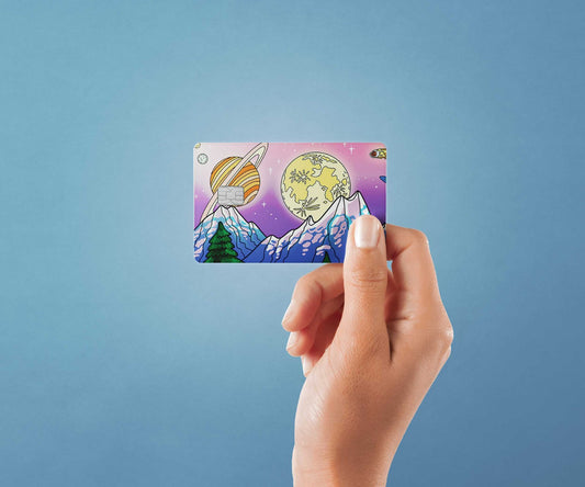 Blue Mountains Design | Credit Card Sticker | Small Chip | Credit Card Skin