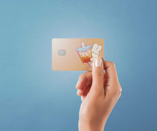 Boba Bunny Design | Credit Card Sticker | Small Chip | Credit Card Skin