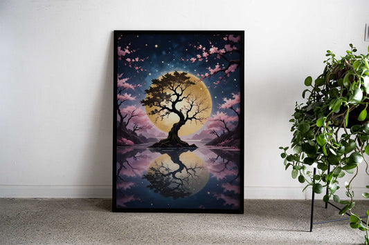 bonsai Fantasy Landscape Asian Style Poster | Wall Art for Home & Office | High-Quality Print - High-quality vinyl