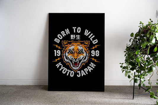 born to wild tiger japan Asian Style Poster | Wall Art for Home & Office | High-Quality Print - High-quality vinyl