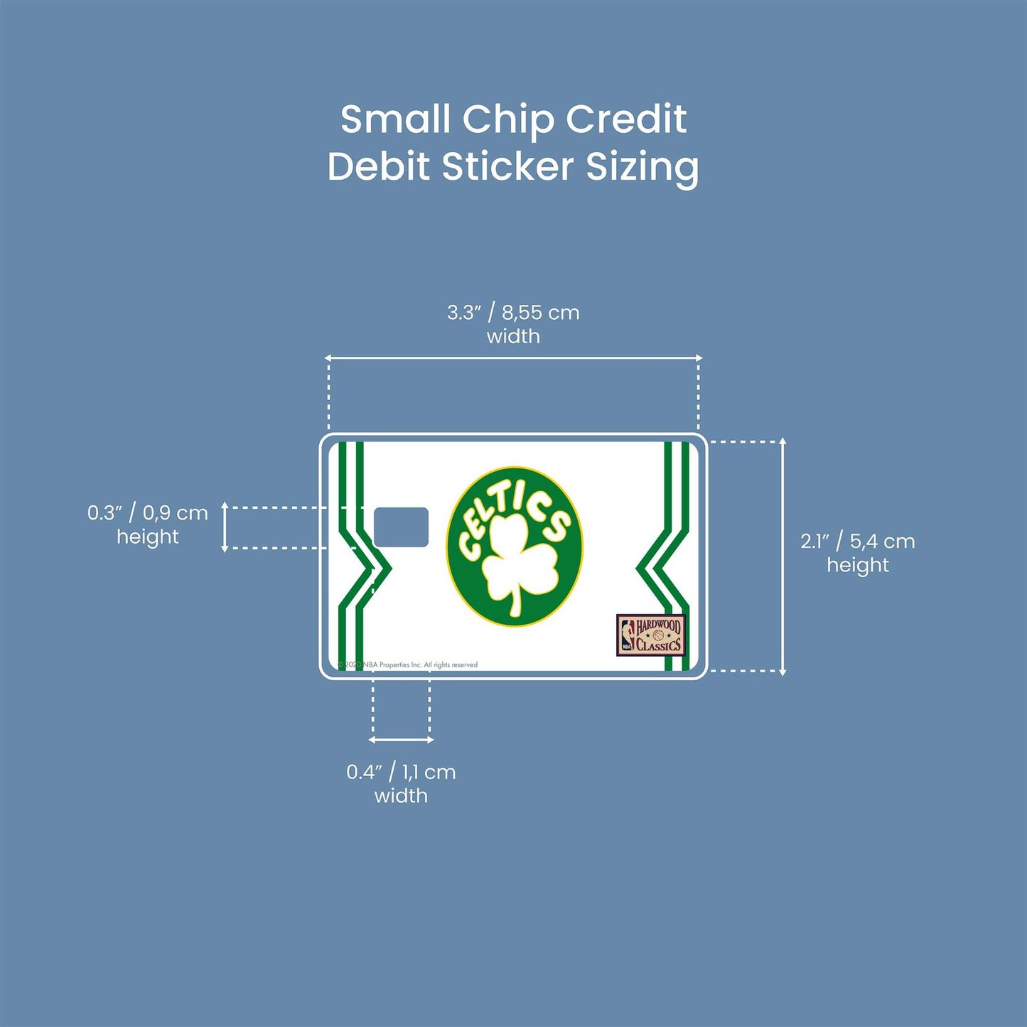 Boston Celtics Home Warmups Hardwood Classics Design | Credit Card Sticker | Small Chip | Credit Card Skin