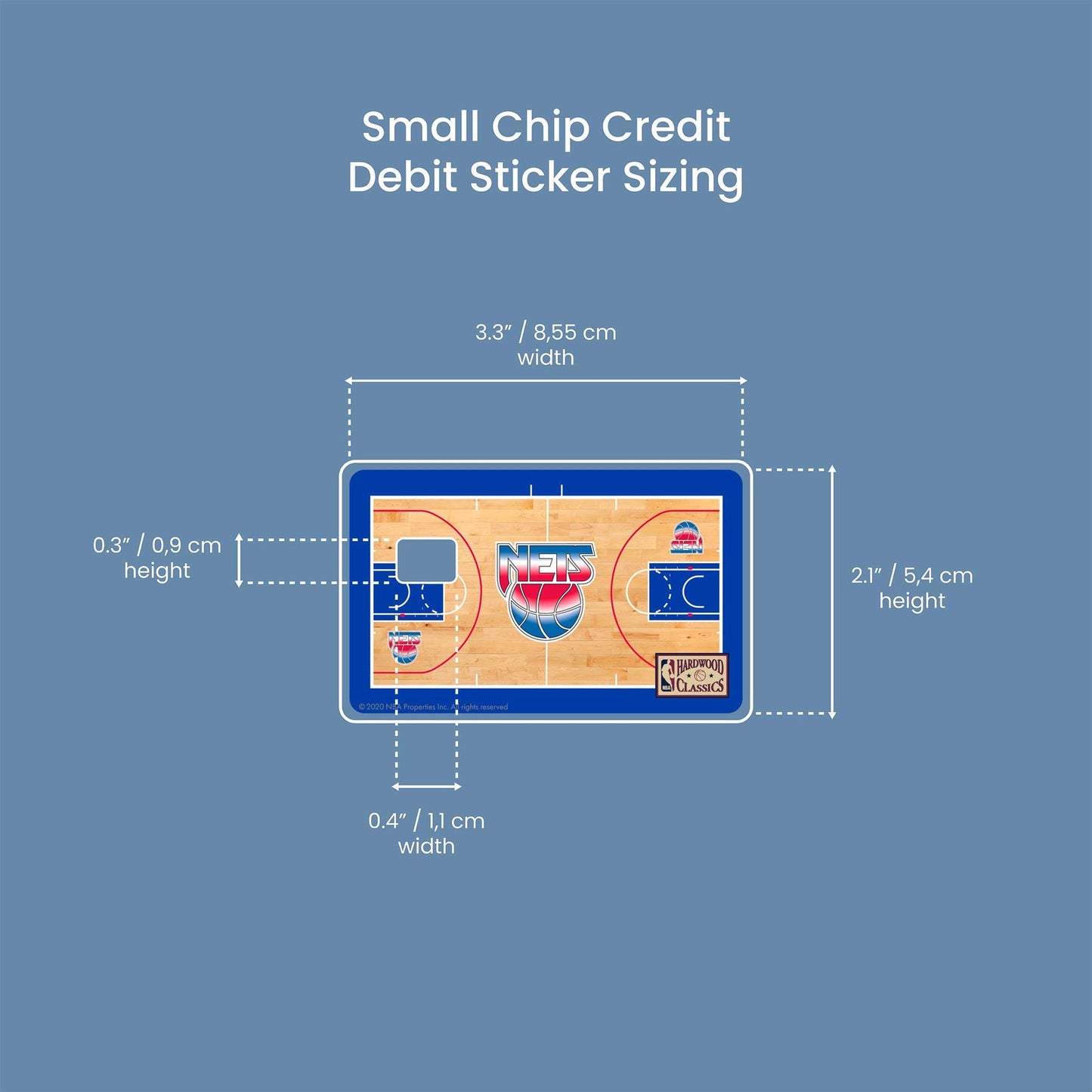 Brooklyn Nets Retro Courtside Hardwood Classics Design | Credit Card Sticker | Small Chip | Credit Card Skin