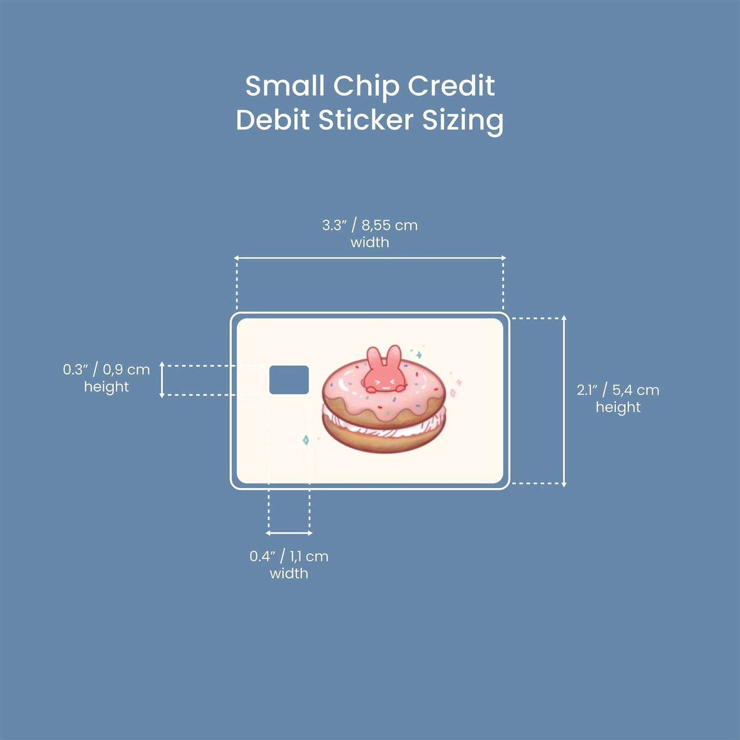 Bunberry Doughnut Design | Credit Card Sticker | Small Chip | Credit Card Skin