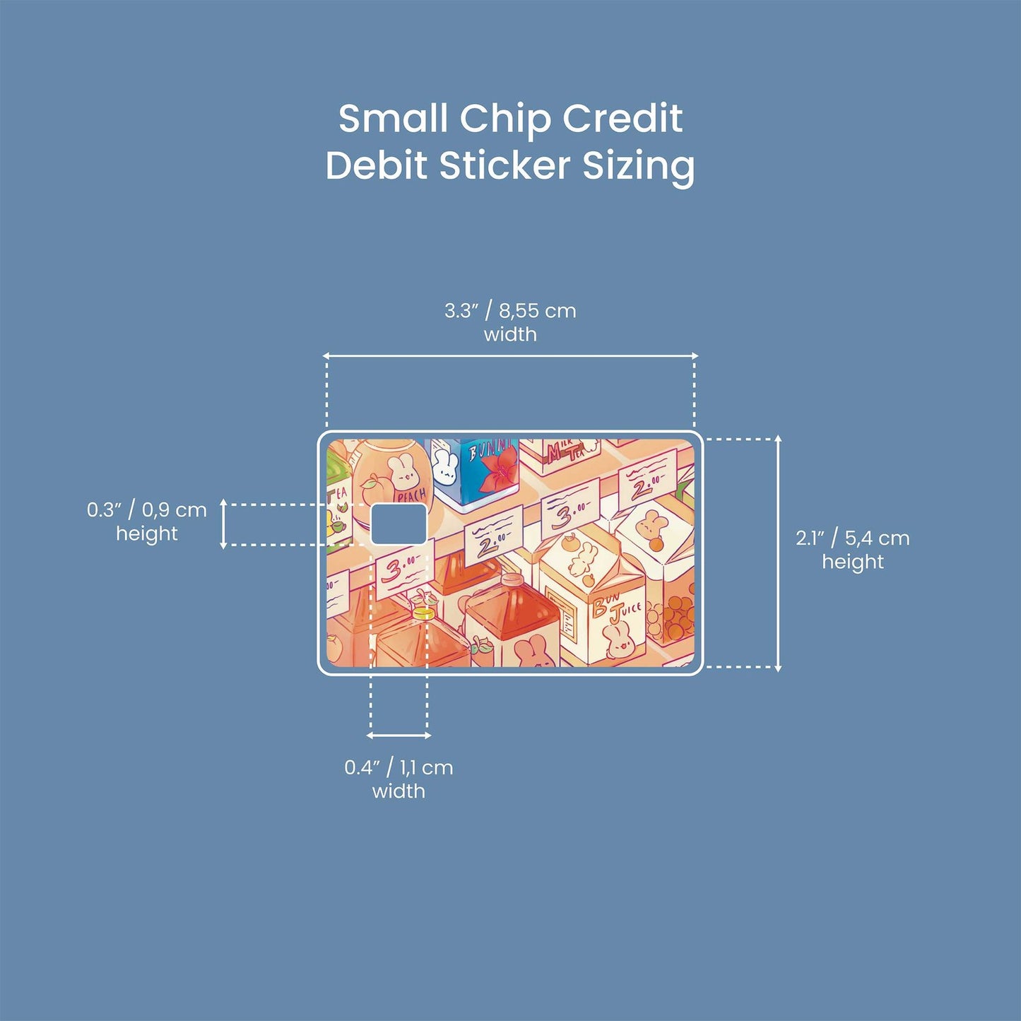 Bunny Convenience Store Design | Credit Card Sticker | Small Chip | Credit Card Skin